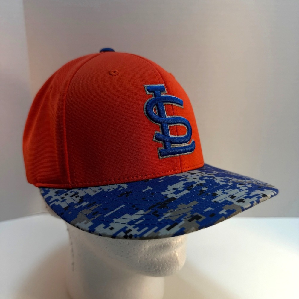 St Louis Cardinals‎ Digital Camo Brim Flexfit Baseball Cap Hat LG XL Orange PTS